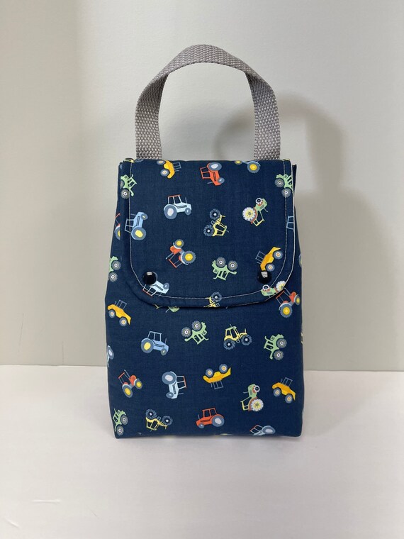 Reusable Lunch Bag Choose Between Hook and Loop or Snap Closure