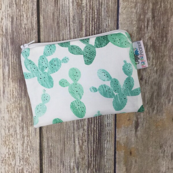 Reusable Snack Bag, Reusable Zipper Bag, Reusable Sandwich Bag, Zipper Pouch, Reusable, Cactus Snack Bag, Lunch Bag, Reusable Bag
