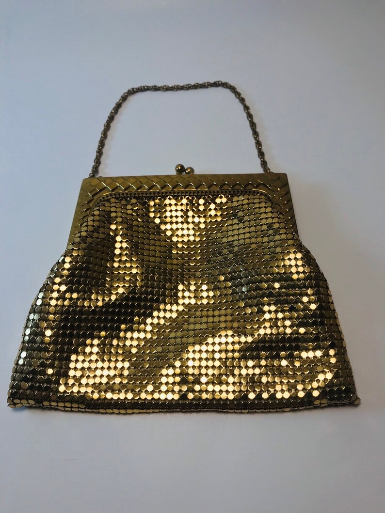 Vintage Whiting and Davis Gold Purse