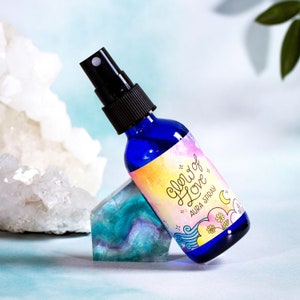 GLOW OF LOVE | Aura Spray, Essential Oil Mist, Crystal Infused Room & Body Spray