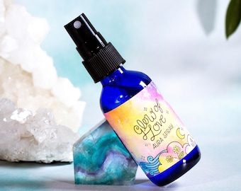 GLOW OF LOVE | Aura Spray, Essential Oil Mist, Crystal Infused Room & Body Spray