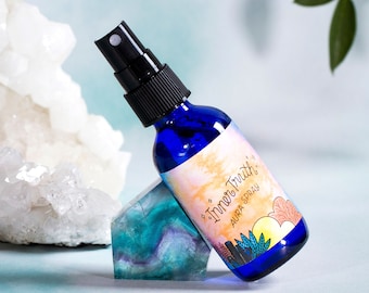 INNER TRUTH - Woodsy & Spice - Aura Spray, Grounding Spray, Essential Oil Mist, Room Cleansing Spray, Crystal Infused Spray