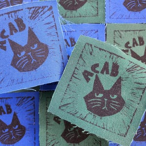 Écusson à coudre imprimé au bloc ACAB Cat (3,5 pouces)