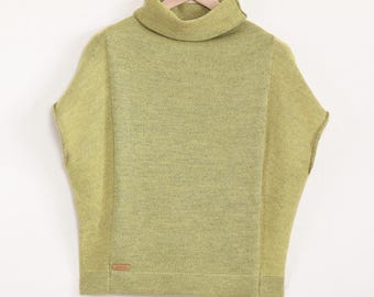 Baby Alpaca Sweater, Loose Fit Batwing Design with Fair Isle Texture