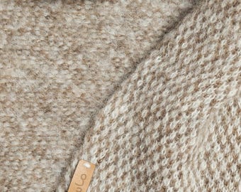 brushed alpaca and silk handcrafted winter scarf