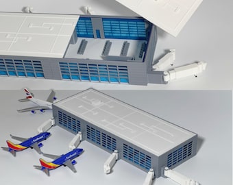 3D Printed Model Airport Terminal – Fits Daron Planes (18” x 7”)