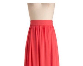 Light coral maxi skirt.