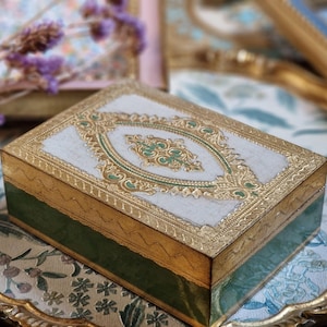 Hand-decorated wooden storage box