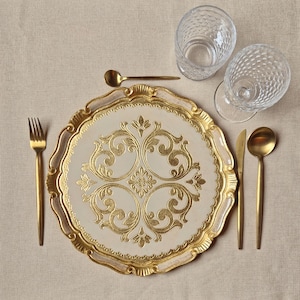 Set of Florentine wooden placemats, hand-crafted and hand-painted wooden placemats, available in various colors, diameter 33 cm, 13 inches