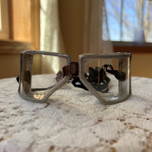 Vintage / Antique Cesco Motorcycle Wide Vision Safety Goggles, World War II Era, Steampunk / Dieselpunk, Aviation, Eye Shield, Mad Max image 1