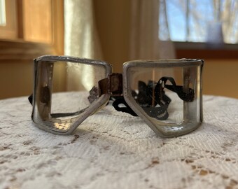 Vintage / Antique Cesco Motorcycle Wide Vision Safety Goggles, World War II Era, Steampunk / Dieselpunk, Aviation, Eye Shield, Mad Max