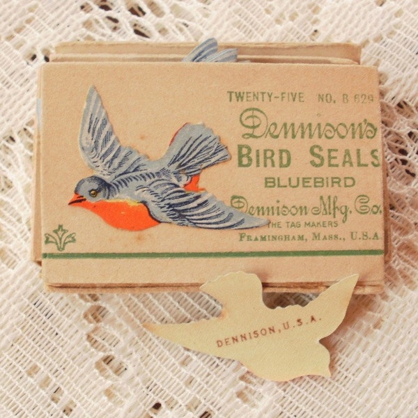 Vintage Dennison's Bluebird Seals