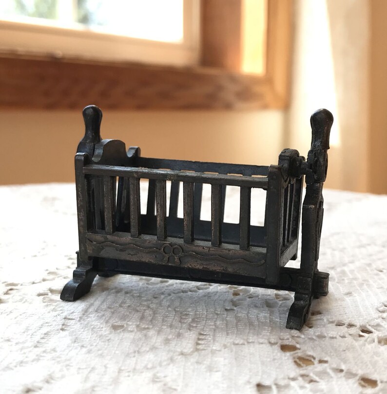 Vintage Durham Industries Metal Toy Baby Crib Bed Cradle Etsy