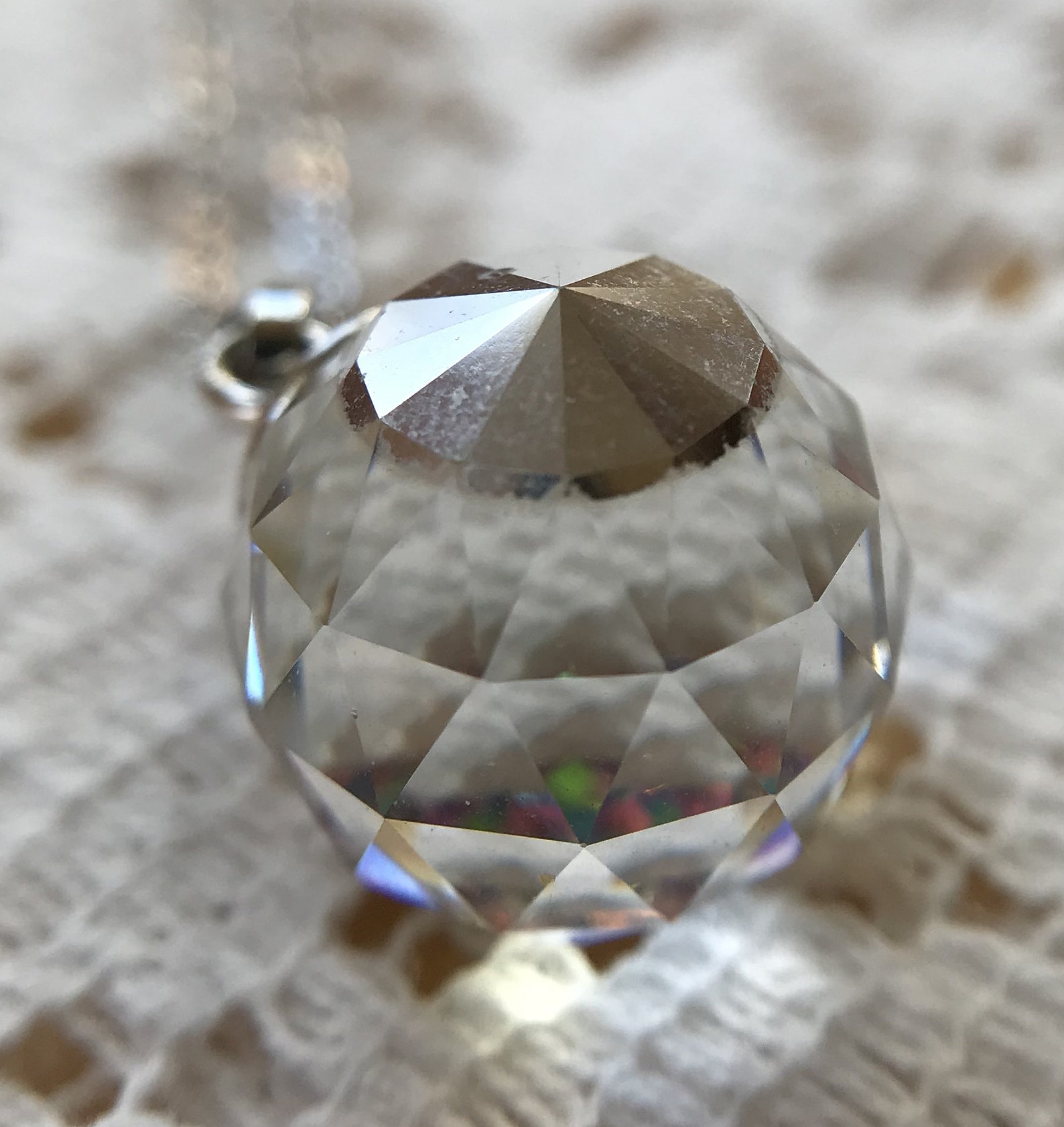 Vintage Signed Gorham Crystal Prism Ball Pendant / Necklace Etsy