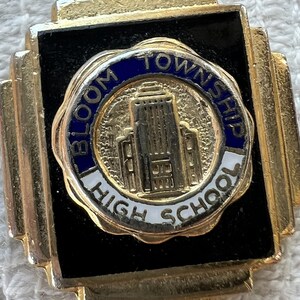 Vintage Estate Bloom Township High School Charm, Graduation Charm, Bloom High Schoo, Chicago Heights, Illinois, Cook County, Enamel image 8