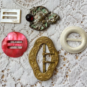 Destash Lot of Five Vintage Decorative Ladies' Buckles image 1