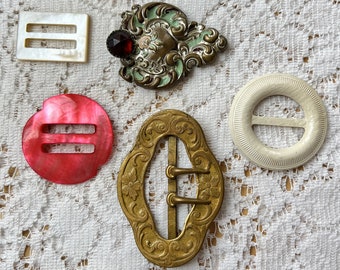 Destash Lot of Five Vintage Decorative Ladies' Buckles