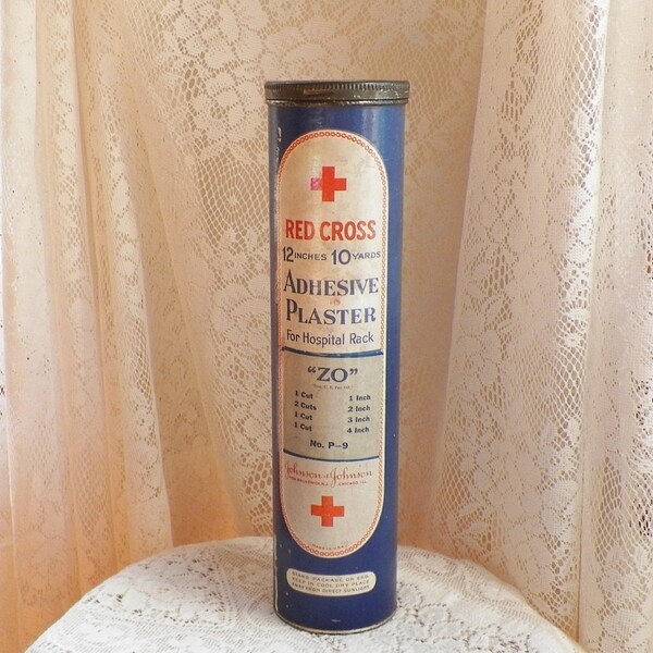 Vintage Red Cross Hospital Adhesive Plaster Tin