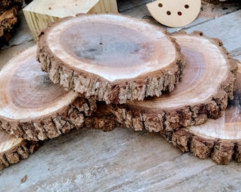 Black Walnut Wood Slices, 7-9 Inch Diameter, Wedding Centerpieces, Craft Projects