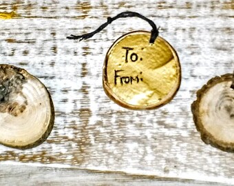 32個の木製スライスギフトタグ詰め合わせ