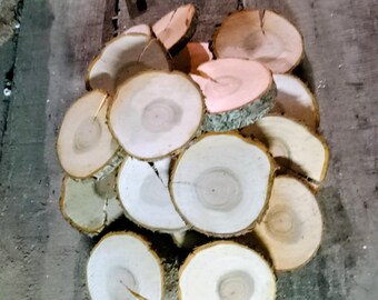 20 PC Natural Wood Slices, 3"-4" Wide, Sanded for Crafts & Decor