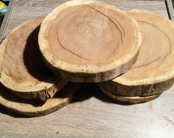 8.5" Wood Slices, Rustic Wedding Centerpiece, DIY Craft Rounds, 3pc