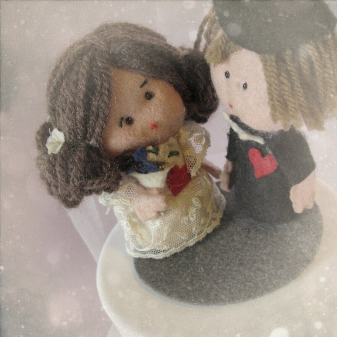 Your Custom Wedding Cake Topper Bride and Groom Handmade OOAK Felt ...