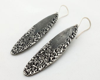 textured earrings with sterling silver ear wires