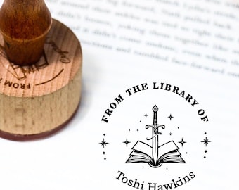 BOOK STAMP，Custom Book Stamp or Embosser， From the Library of ,Personalized library Stamp， Book Embosser, Book Lover Gift， Self Inking Stamp