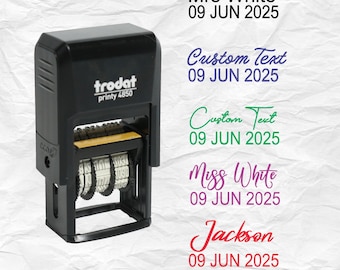 Personalized adjust Date Stamps, Date and Name Stamps,Teacherdate Stamps, checked by date stamps, teacher gift, Custom gift