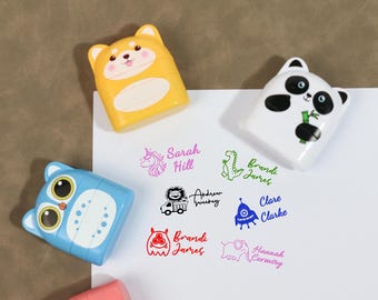 Custom Double Clothing name stamp for school children,Cartoon Kid Seal Sweet for,Waterproof,Name Stamp,Fabric Stamp,Logo Stamp,Daycare Stamp