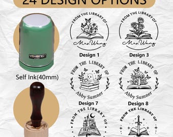 Personalized Library Stamp - Custom Book Due Date Stamp with Self Inking Pad - Perfect Gift for Librarians & Bookworms
