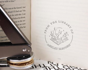 Personalized Book Embosser, Custom Embosser Design, Library Embosser, Book Lover Gift, Ex libris of, Book Belongs to