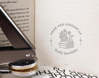 CUSTOM EMBOSSER / book stamp / library embosser /From the Library of embosser/Rabbit Lover Gifts/Book Lover Gifts