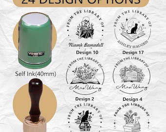 Personalised From The Library Of Stamp| Self Inking Stamp | Custom Stamp | Ex Libris Stamp | Book Lover Gift | Birthday Gift