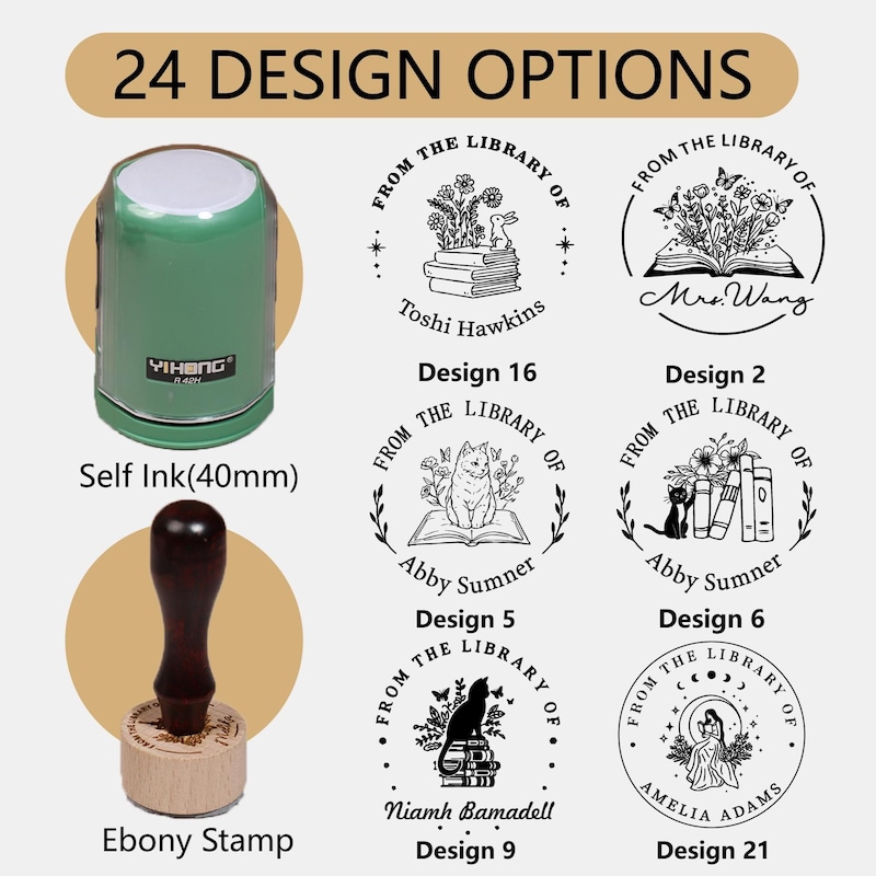 Custom Library Stamp - Etsy