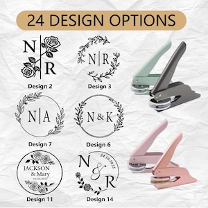 Grabador de monogramas / 24 diseños / Personaliza tu grabador de bodas / Grabador de servilletas / Grabador de sobres e invitaciones