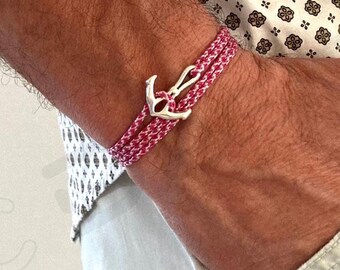Silver plated marine anchor bracelet, customizable jewelry bracelet, handmade customizable bracelet, personalized handmade gift