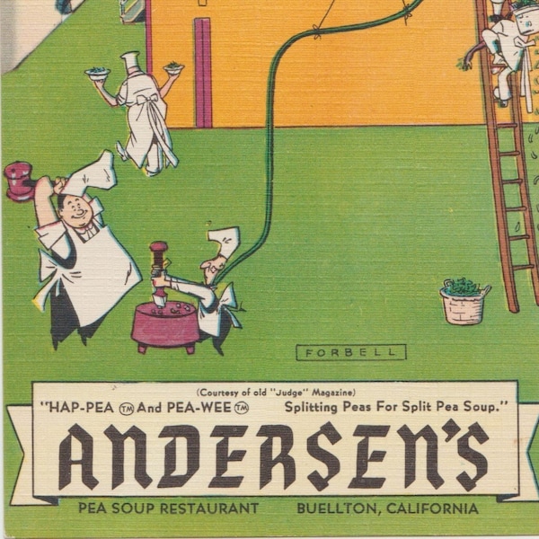 Vintage California Postcard - Andersen's Pea Soup Restaurant, Buellton (Unused)