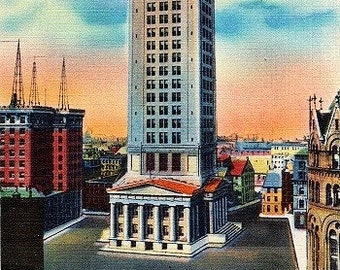 Vintage Boston Postcard - The Custom House Tower (Unused)