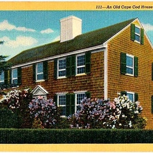 Carte postale vintage Cape Cod - The Isaac Dillingham House à Brewster (inutilisé)