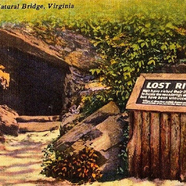 Vintage Virginia Postcard - The Lost River at Natural Bridge State Park (Unused)