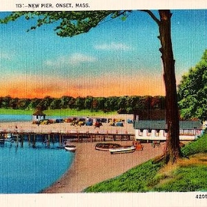 Carte postale vintage de Cape Cod - La jetée d'Onset Bay, Onset (inutilisé)