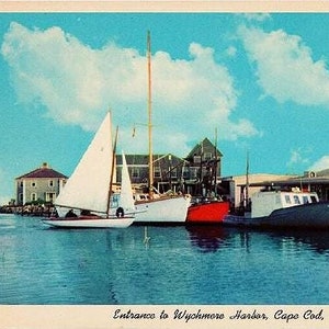 Carte postale vintage de Cape Cod - Entrée du port de Wychmere, port de Harwich (inutilisé)