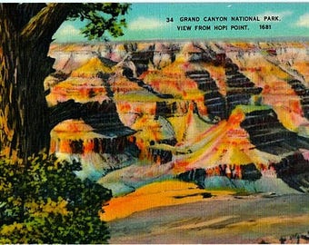 Vintage Arizona Postcard - The Grand Canyon from Hopi Point (Unused)