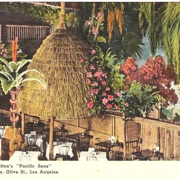 Vintage California Postcard - Aloha from Clifton's Pacific Seas, Los Angeles (Unused)