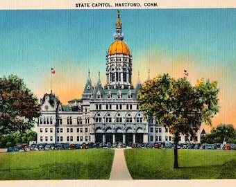 Vintage Connecticut Postcard - The Connecticut State Capitol, Hartford (Unused)