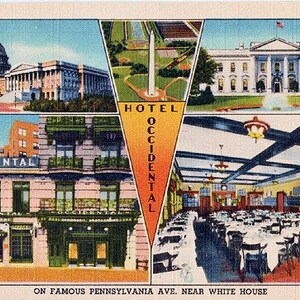 Carte postale vintage de Washington DC - Les monuments de l'Occidental et de DC (inutilisé)