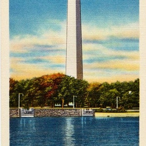 Carte postale vintage de Washington DC - Le Washington Monument (inutilisé)