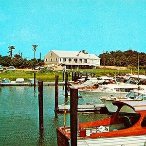 Carte postale vintage Cape Cod - Allen Harbour Yacht Club, port de Harwich (inutilisé)